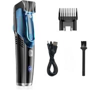 Tondeuse Barbe Premium avec Aspiration, Bartschneider Herren Haut de Gamme Sans Fil, Lames Acier Précises, Finition Étanche IPX6, Rasoir Barbe Électrique pour Salle de Bain Soignée et Confort (Blau)