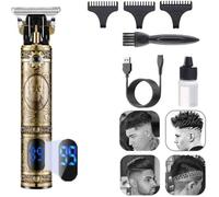 Tondeuse Barbe professionnelle chargement USB Tondeuse à cheveu de salon multifonction Rasoir Barbe avec 3 têteLCD Affichage homme