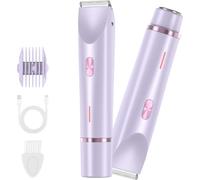 tondeuse bikini 2 en 1 pour femmes, rasoir électrique rechargeable USB pour rasage humide et sec, rasoir étanche IPX7 pour maillot, aisselles, jambes, bras, visage et corps - Violet