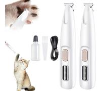 Tondeuse Chat Poils Longs Noeud Nouvelle Mise à Jour en 2026, Tondeuse Patte Chien Entre Coussinets, Coupe Poils Animaux Avec Lumière LED, Rechargeable USB, étanche (2pcs)