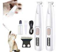 Tondeuse Chat Poils Longs Noeud Nouvelle Mise à Jour en 2026, Tondeuse Patte Chien Entre Coussinets, Coupe Poils Animaux Avec Lumière LED, Rechargeable USB, étanche (2pcs+18mm Cutter Head)