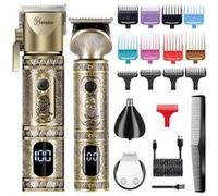 SURKER Kit de Tondeuse à Barbe Hommes Tondeuse à Cheveux Professionnelle Détail Trimmer 7-in-1 Noir