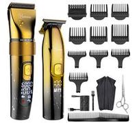 Tondeuse Cheveux et Barbe HATTEKER Avec Ciseaux et Bavette de Barbier Gold G