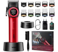 TONDEUSE CHEVEUX - Fleuve - 001 tondeuse cheveux homme pro 9000rpm, LED, lame céramique, métal, rouge