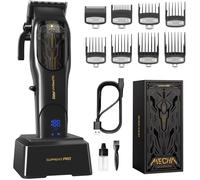 TONDEUSE CHEVEUX - Fleuve - Tondeuse pro cheveux homme brushless, lame DLC céramique, base de charge, noir