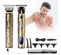 Tondeuse Cheveux Hommes, HyAdierTech Electriques Tondeuse Barbe Homme, Professionnelle Tondeuse à Cheveux Sans Fil, USB Rechargeable Tondeuse Cheveux Écran à LED, Tondeuse pour Hommes Barber Shop Doré