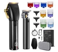 Tondeuse Cheveux Hommes Professionel, Tondeuse Barbe et Cheveux, Kit de Coupe de Cheveux Electriques, Tondeuse à Cheveux Kit Avec Ecran LED, Cadeau pour Homme (Noir)