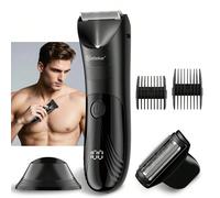 Tondeuse corporelle Hatteker 2 en 1, tondeuse à barbe électrique rechargeable avec écran LED, kit de rasage et d'entretien intime multifonctionnel USBABS