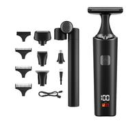 Tondeuse corporelle multifonction avec affichage LCD de la puissance et modes de charge et tête flexible pour une coupe précise des cheveux