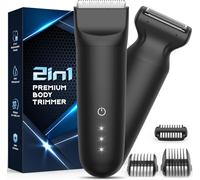 Tondeuse Corps Homme Intime, Rasoir Homme Electrique: 2-In-1 Rasoir Indolore Étanche Ipx7 Rechargeable, Anti Coupure, Avec De Lame En Céramique Tondeuse Partie Intime, Testicules, Pubis, Poils Pubiens