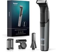 Tondeuse Corps Homme Tondeuse Intime Homme Autonomie de 100 mins Rasoir Electriques Corps Type-C Rasoir Intime Étanche Wet & Dry avec Peigne Limite pour Membres& Tronc& Sous La Ceinture