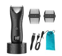 Tondeuse Corps Homme, Tondeuse Intime Homme avec Lame en Céramique, IPX7 Étanche Bikini Rasoir Partie Intime Femme avec écran LCD et Socle de Recharge