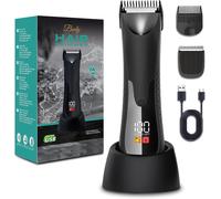 Tondeuse Corps Homme, Tondeuse Intime Homme Avec Station De Charge Usb, Étanche Rasoir Intime Electrique Avec Lumière Led Pour Aisselles, Aines, Jambes[Z1771]