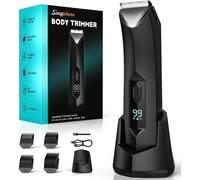 Tondeuse Corps Homme, Tondeuse Intime Homme Pour 4 Parties Intimes Avec Lumière Led Et Écran, Rasoir Intime Avec Peignes Limite, Ipx7 Pour Une Utilisation Humide/Sèche Pour Aisselles,Membres