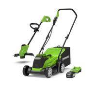 Tondeuse + Coupe-bordure 24V GREENWORKS - Batterie 4,0Ah - Chargeur - GD24LM33LT25K4