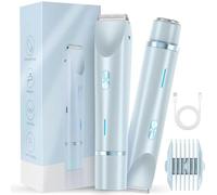 Tondeuse de bikini for femmes, rasoirs électriques, tondeuse à cheveux à Double tête et Double usage Ipx7, étanche, humide et sec for les jambes, les aisselles(Blue)