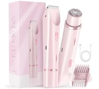Tondeuse de bikini for femmes, rasoirs électriques, tondeuse à cheveux à Double tête et Double usage Ipx7, étanche, humide et sec for les jambes, les aisselles(Pink)
