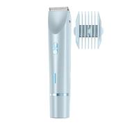 Tondeuse de bikini pour femme 2 en 1 Rasoir électrique à double tête pour épilation du visage, jambes, aisselles et poils pubiens (bleu)