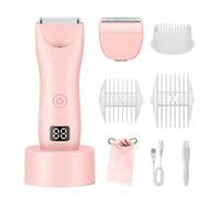Tondeuse de bikini pour femme à double tête IPX7, étanche, indolore, rasoir électrique pour la beauté, les poils pubiens, le visage, les jambes et les aisselles, rasoir sans fil, portable