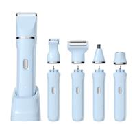 Tondeuse de bikini pour femme, rasoir électrique pour peau, tondeuse de nez pour femme, rasoir sans fil pour voyage, rasoir facial remplaçable IPX7 étanche avec lame en céramique station d'accueil