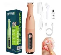 Tondeuse de pattes de chien avec lumière LED, tondeuse électrique améliorée 2025 pour chiens et chats, tondeuse multifonction à faible bruit pour pattes, yeux, oreilles, visage, croupe (orange)