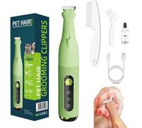 Tondeuse de pattes de chien avec lumière LED, tondeuse électrique améliorée 2025 pour chiens et chats, tondeuse multifonction à faible bruit pour pattes, yeux, oreilles, rasoirs pour le visage, croupe
