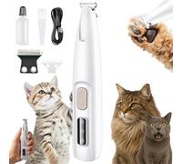 Tondeuse De Précision Pour Chat, Tondeuse Pour Chien Silencieuse Tondeuses À Pattes Avec Led & Usb-C, Lames Céramique Et Inox, Étanche, Toilettage Zones Sensibles Sans Stress (B)