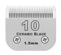 Tondeuse de toilettage amovible pour chien - Lame en céramique - Compatible avec Andis taille 10 - Longueur de coupe 1,5 mm - Compatible avec les tondeuses Oster A5, Wahl KM Series
