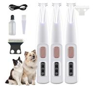Tondeuse De Toilettage Grosmatou - Douceur & SéCurité, Coupe Poils Animaux Avec LumièRe Led, éTanche, Pour Pattes, Yeux, Oreilles, Visage, Corps (3pcs)