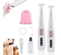 Tondeuse électrique 3 en 1 pour chiens, rechargeable et étanche, silencieuse pour couper les poils autour des pattes, des yeux, des oreilles et du visage (2Pcs)