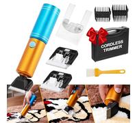 Tondeuse électrique à touffetage de tapis 250 W / tondeuse tapis sans fil avec guide de cisaillement, batterie intégrée de 2 600 mAh, 2 lames remplaçables, peut fonctionner pendant 50 minutes