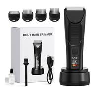 Tondeuse électrique étanche IPX7 pour homme avec lumière DEL, toiletteur humide/sec, rechargeable par USB-C - Rasage public, aine et corps - Boules et peaux sensibles - Cadeau de Noël pour homme