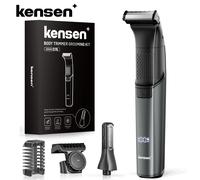 Tondeuse électrique KENSEN S15 pour hommes, lame double face, étanche IPX6, rasoir pour poils du corps, tondeuse à barbe, tondeuse 2 en 1 pour barbier Black