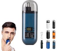 Tondeuse électrique portable 2 en 1 pour poils de nez, capture à 360 °, étanchéité IPX7, taille de voyage, sans douleur pour les oreilles, les sourcils et le visage (bleu)