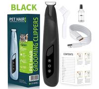 Tondeuse Électrique pour Animaux - Coupe Précise des Poils des Pattes, Oreilles et Zones Sensibles Black