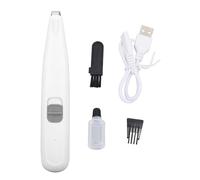 Tondeuse électrique pour les pieds des animaux de compagnie, Rechargeable, à faible bruit, pour toilettage des poils autour des yeux, des oreilles et du visage (Blanche)