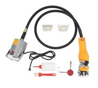 Tondeuse électrique pour moutons 1 000 W, lame en acier à haute teneur en carbone à 9 et 13 dents, 28 000 tr/min, clé, brosses de rechange et boîte de rangement incluses.,Yellow