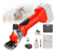 Tondeuse électrique professionnelle sans fil pour moutons, tondeuse de toilettage pour animaux de compagnie, chats et chiens, avec 1/2 pile au lithium, tondeuse pour chevaux à 13 dents, 6 vitesses