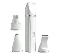 Tondeuse électrique sans fil 4 en 1, kit de toilettage pour chiens | Tondeuse pour animaux de compagnie sans fil et rechargeable pour le toilettage des chats et pattes (blanc)