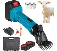 Tondeuse électrique sans Fil pour Moutons, 600 W, 2 Batteries, 6 Vitesses Réglables, Lame en Acier Inoxydable 9/13 Dents, pour Animaux à Poil épais Et Bovins 9-Tooth