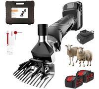 Tondeuse Électrique Sans Fil pour Moutons avec 2 Batteries, Tondeuse à Laine Professionnelle 500W à 6 Vitesses, Outil de Tonte Rechargeable pour Moutons, Chèvres black 13-Teeth