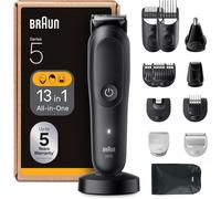 Tondeuse Electrique Tout-En-Un Pour Hommes Series 5 Aio5565 Noir, Etanche, Kit De Rasage 13-En-1 Avec Lame Ultra Affûtée, Coffret Avec 8 Sabots Pour Les Cheveux, La Barbe, Le Nez Et Le Corps