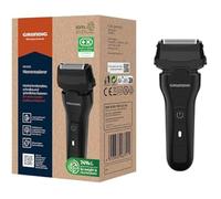 GRUNDIG MS 6330 Rasoir pour homme 60 minutes, pliable, système de coupe à 3 voies, boîtier 74% plastique recyclé, noir