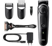 Tondeuse Homme Braun Beard Trimmer 5 BT5342 pour Visage Cheveux Lames Aiguisées Métal Noir Gris Noir/Gris G