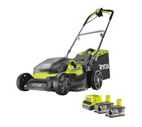 Tondeuse hybride RYOBI 18V One+ coupe 37cm - 2 batteries 5.0 Ah - 1 chargeur rapide RY18LMH37A-250