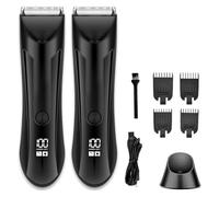 Tondeuse intime homme - 2025 Tondeuse Corps Homme, Avec Peigne Limite RéGlable,Station De Charge Usb, Led IntéGréE, Humide Et SèChe, éCran Lcd Pour Aisselles, Aines, Jambes