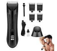 Tondeuse intime homme - 2025 Tondeuse Corps Homme, Avec Peigne Limite RéGlable,Station De Charge Usb, Led IntéGréE, Humide Et SèChe, éCran Lcd Pour Aisselles, Aines, Jambes