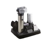 LITTLE BALANCE 8789 Multi 6 Barber Inox, Tondeuse barbe,Tondeuse Cheveux, Rasoir électrique, Tondeuse Corps,Nez Oreilles, Multifonction, 6 têtes interchangeables, Sans fil, Socle de rangement, Noir