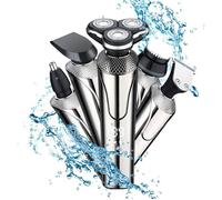 Tondeuse multi-usages 5 en 1 pour hommes, rasoir électrique, tondeuse pour poils de nez, étanchéité IPX7, rechargeable par USB