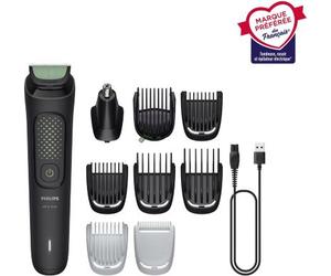 Tondeuse multi usages PHILIPS MG3945/15 Series 3000, 10 hauteurs de coupe, précision 1 mm, autonomie 90 mn
